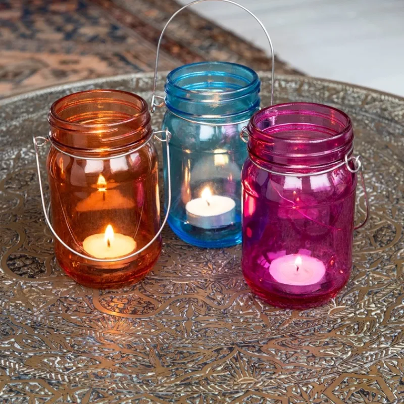 Rex London Jam jar tealight holder - Orange Fashion