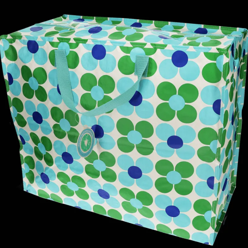 Rex London Jumbo storage bag - Blue and green Daisy Outlet