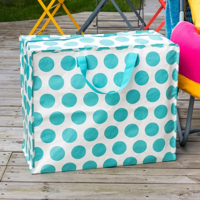 Rex London Jumbo storage bag - Spotlight turquoise on white Clearance