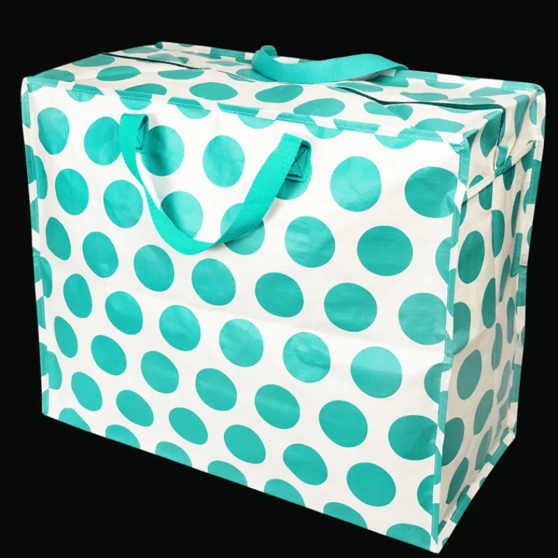 Rex London Jumbo storage bag - Spotlight turquoise on white Clearance