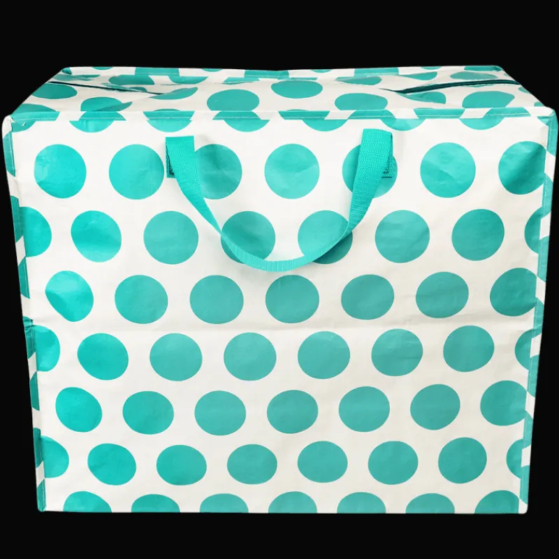 Rex London Jumbo storage bag - Spotlight turquoise on white Clearance