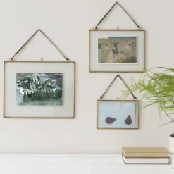 Rex London Landscape double sided glass and brass metal hanging frame (15 x 10cm) Best