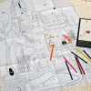 Rex London Large colouring poster with pencils - Haunted House Best