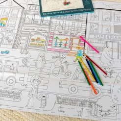 Rex London Large colouring poster with pencils - On Our Street Hot