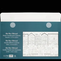 Rex London Large colouring poster with pencils - On Our Street Hot