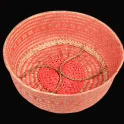 Rex London Large seagrass belly basket - Coral Sale