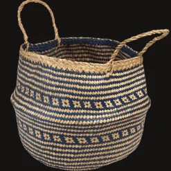 Rex London Large seagrass belly basket - Navy blue Online