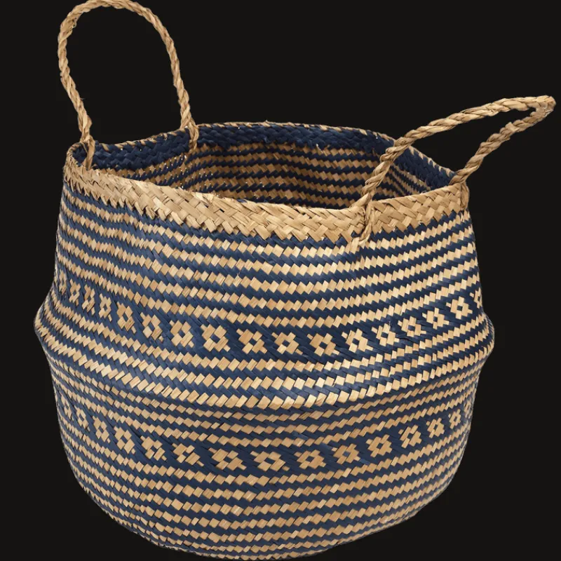 Rex London Large seagrass belly basket - Navy blue Online