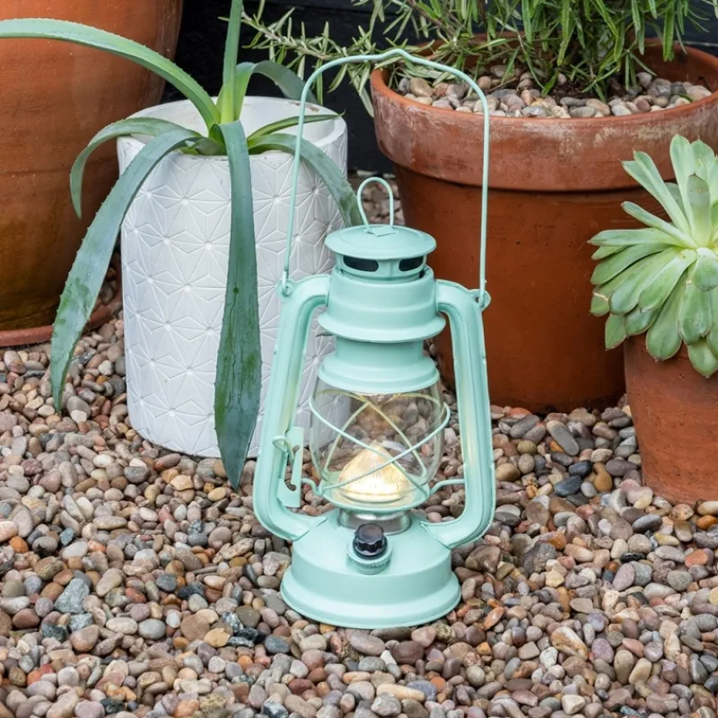 Rex London LED hurricane lantern - Aqua New