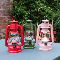 Rex London LED hurricane lantern - Red Outlet