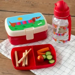 Rex London Lunch box with tray - Sunny Sausage Dog Hot