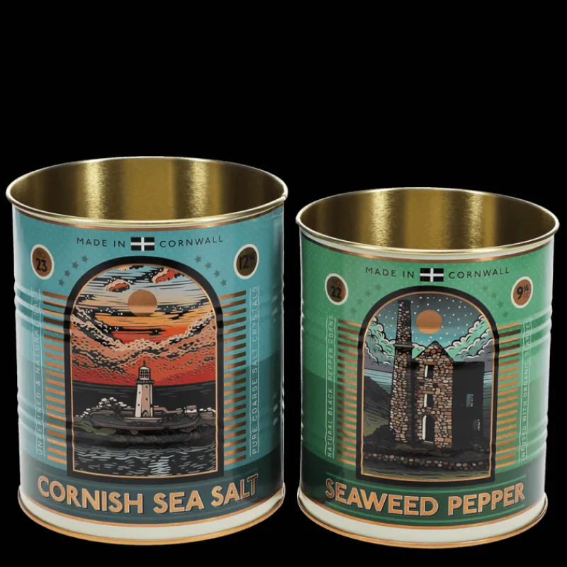 Rex London Medium storage tins (set of 2) - Cornish salt and pepper Hot
