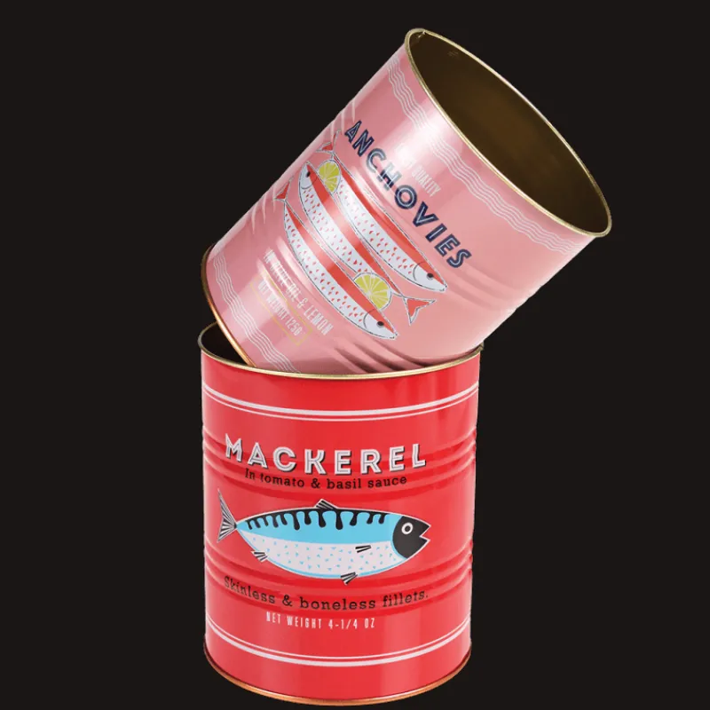 Rex London Medium storage tins (set of 2) - Fish MACKEREL & ANCHOVIES Outlet