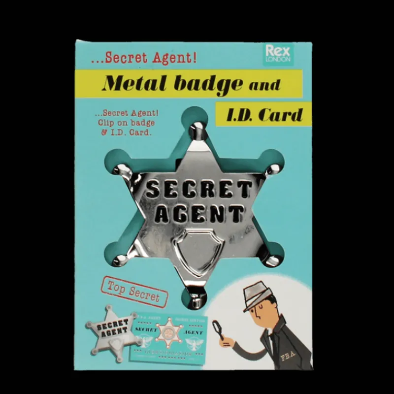 Rex London Metal badge and ID card - Secret Agent Hot