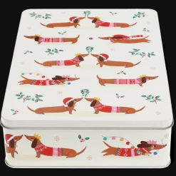 Rex London Mince pie storage tin - Festive Sausage Dog Best