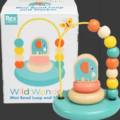 Rex London Mini bead loop and stacker wooden toy - Wild Wonders Sale