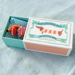 Rex London Mini sausage dog in a little box - Sausage Dog soft toy Sale