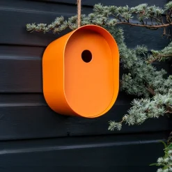 Rex London Oval bamboo fibre birdhouse - Orange Fashion