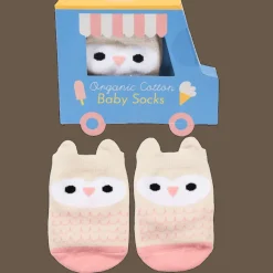 Rex London Pair of baby socks - Pink owl New