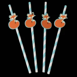 Rex London Paper straws (pack of 4) - Rusty the Fox Hot