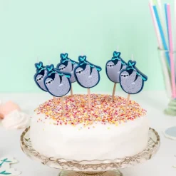 Rex London Party cake candles (set of 6) - Sydney the Sloth Clearance