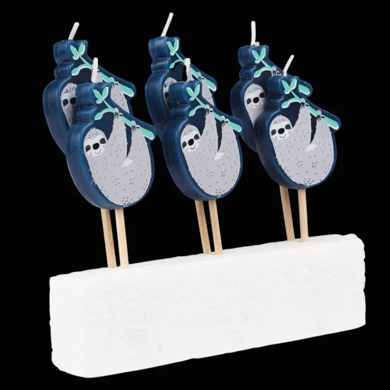 Rex London Party cake candles (set of 6) - Sydney the Sloth Clearance