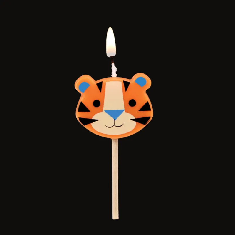 Rex London Party cake candles (set of 6) - Ziggy the Tiger Hot