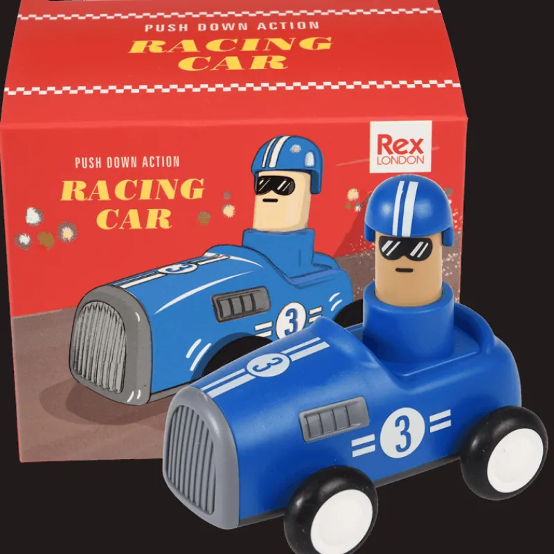 Rex London Push down action racing car - Blue Sale