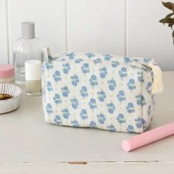 Rex London Quilted makeup bag - Cornflower Outlet