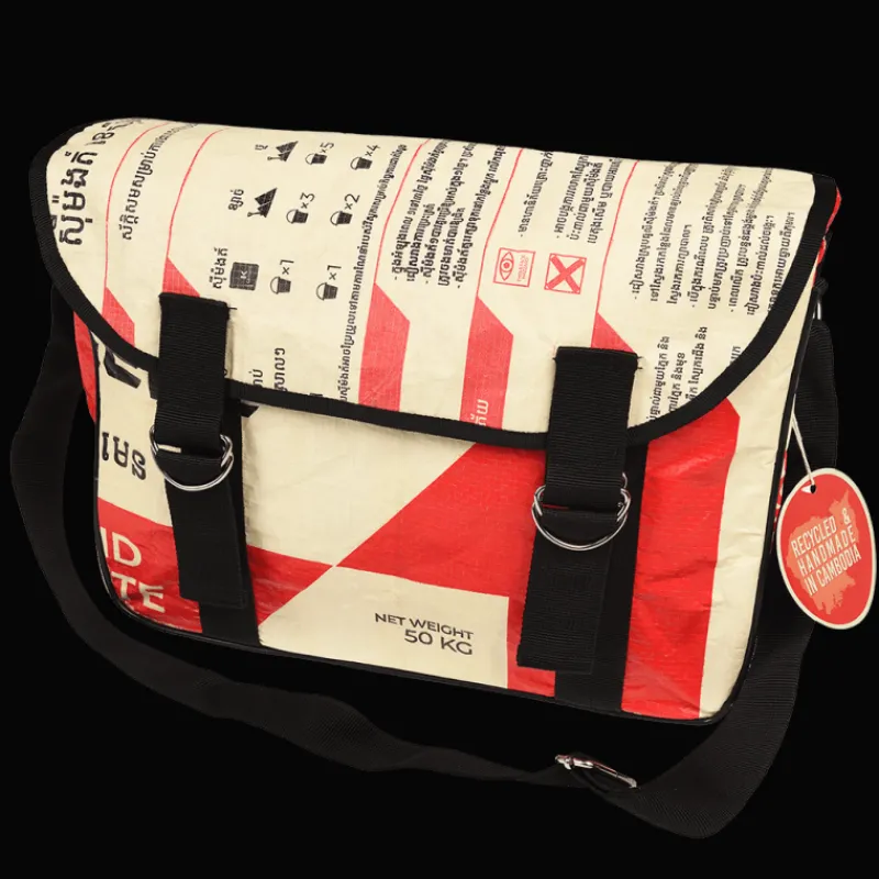 Rex London Recycled cement bag courier satchel Clearance