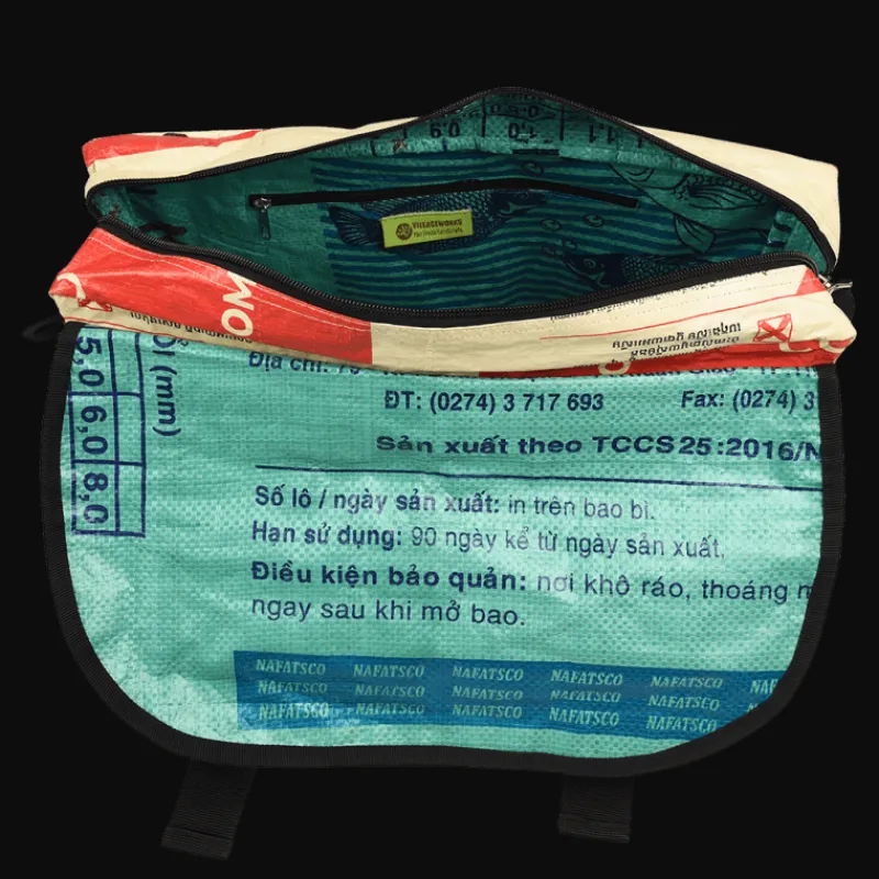 Rex London Recycled cement bag courier satchel Clearance