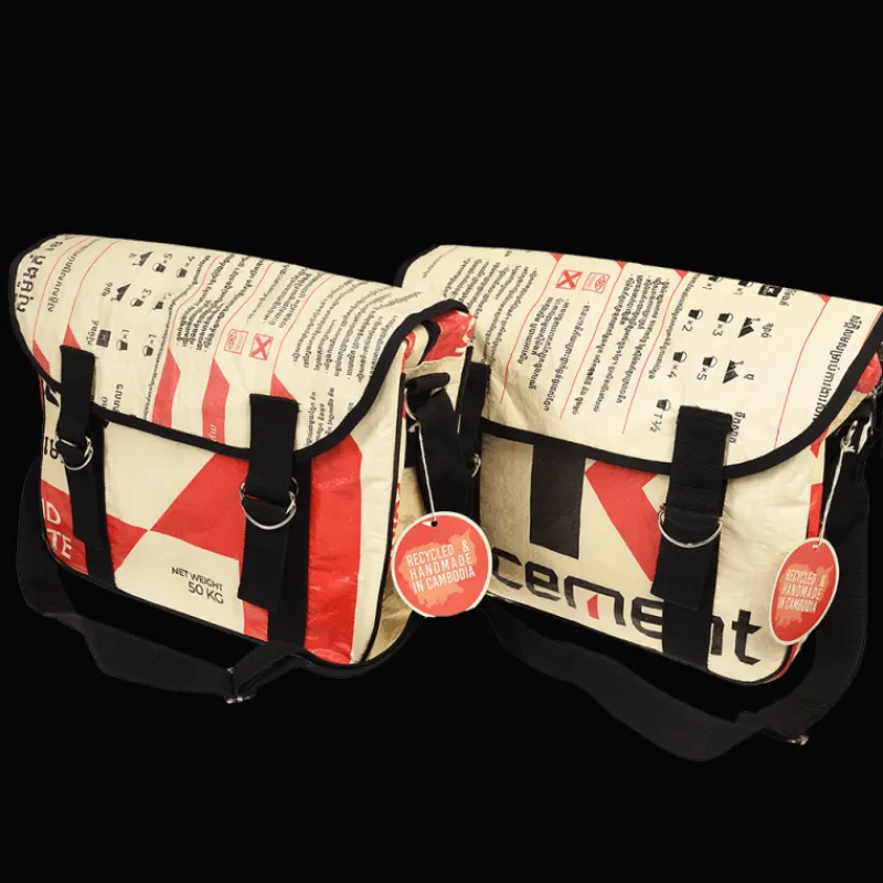 Rex London Recycled cement bag courier satchel Clearance