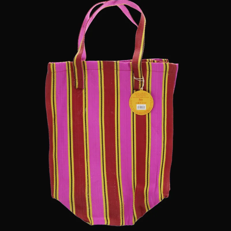 Rex London Recycled woven shopping bag - Yellow, pink, red Clearance