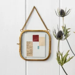 Rex London Rounded hanging brass frame 10x10cm Hot
