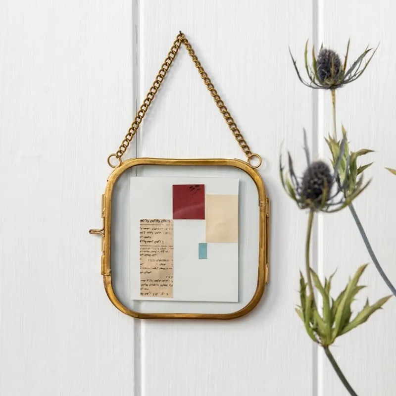 Rex London Rounded hanging brass frame 10x10cm Hot