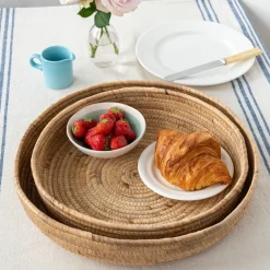 Rex London Round water hyacinth trays (set of 2) Online