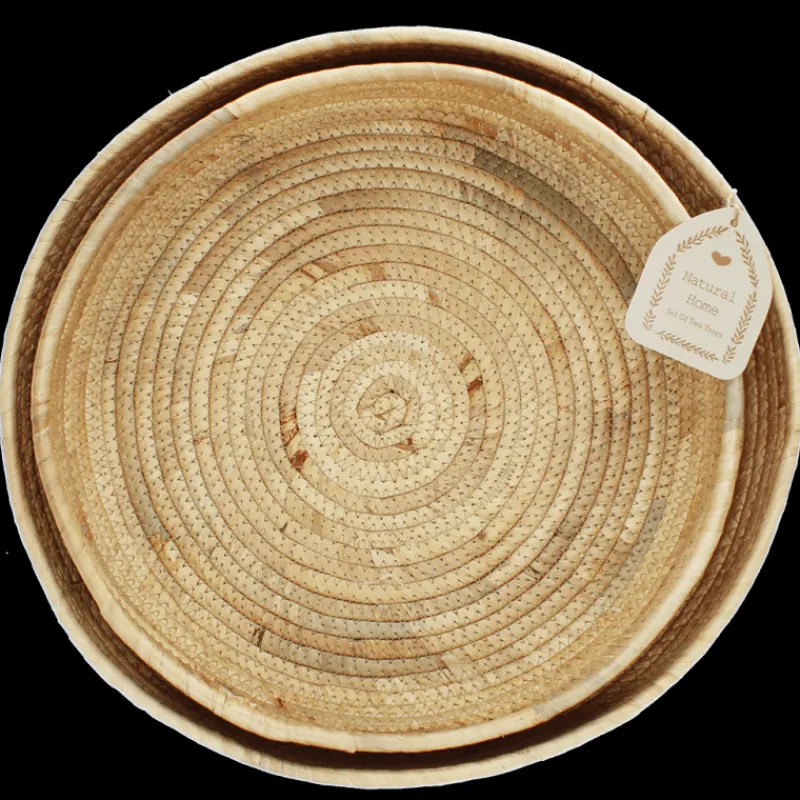 Rex London Round water hyacinth trays (set of 2) Online