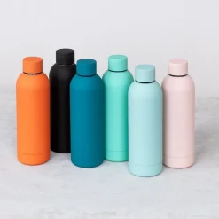 Rex London Rubber coated steel bottle 500ml - Petrol blue Best