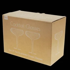 Rex London Scalloped coupe cocktail glasses 250ml (set of 2) - Pink Best