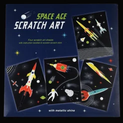 Rex London Scratch art set (4 sheets) - Space Age Hot
