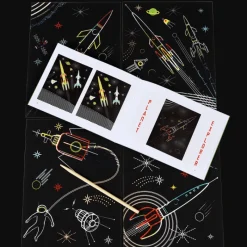 Rex London Scratch art set (4 sheets) - Space Age Hot