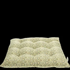 Rex London Seat pad cushion (37x37cm) - Green blockprint Outlet