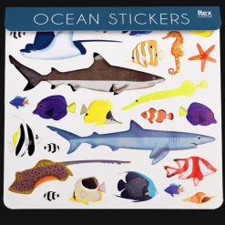 Rex London Shark stickers (3 sheets) - Ocean animals Discount