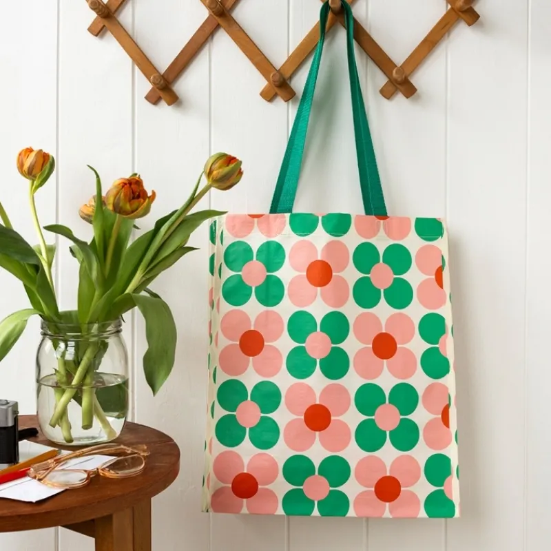 Rex London Shopping bag - Daisy pink and green Hot