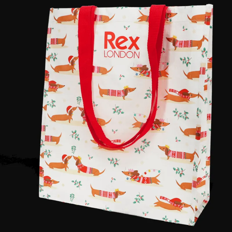 Rex London Shopping bag - Festive Sausage Dog Clearance