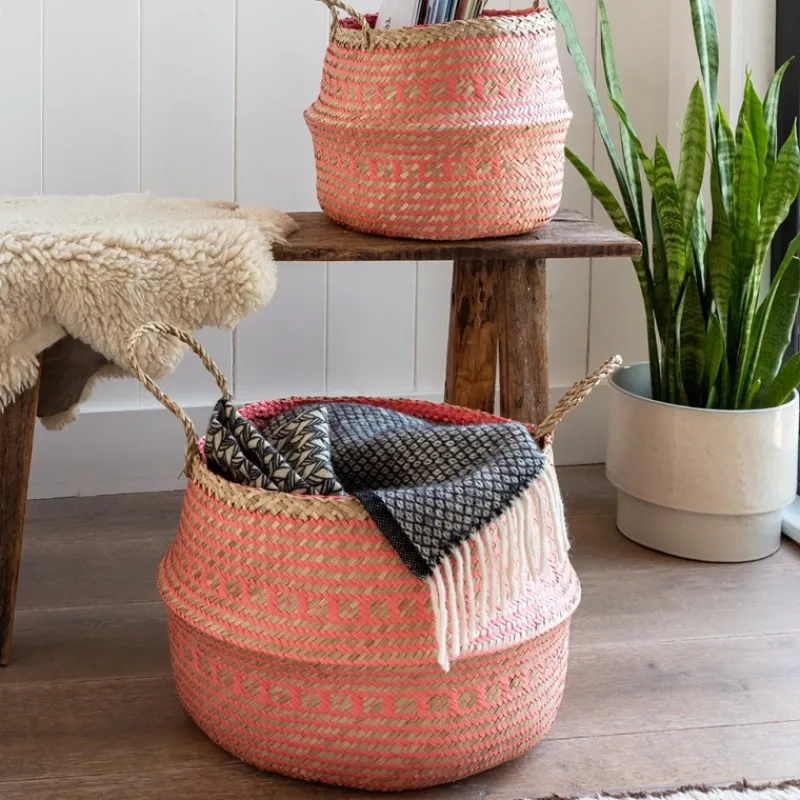 Rex London Small seagrass belly basket - Coral Online