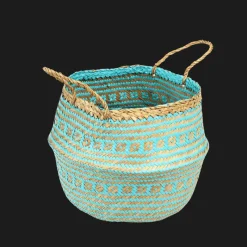 Rex London Small seagrass belly basket - Turquoise Best