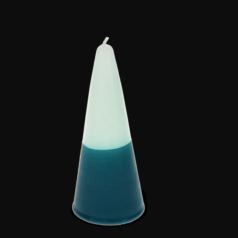 Rex London Small two-colour cone candle - Dark blue-mint green Best