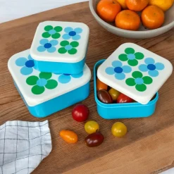 Rex London Snack boxes (set of 3) - Blue and Green Daisy Sale