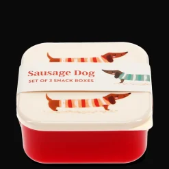 Rex London Snack boxes (set of 3) - Sausage Dog Hot